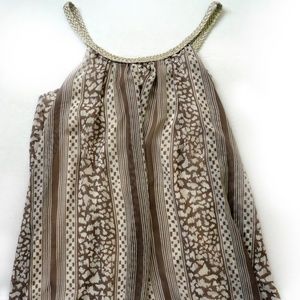 Charming Charlie - Brown and White Pattern Dress